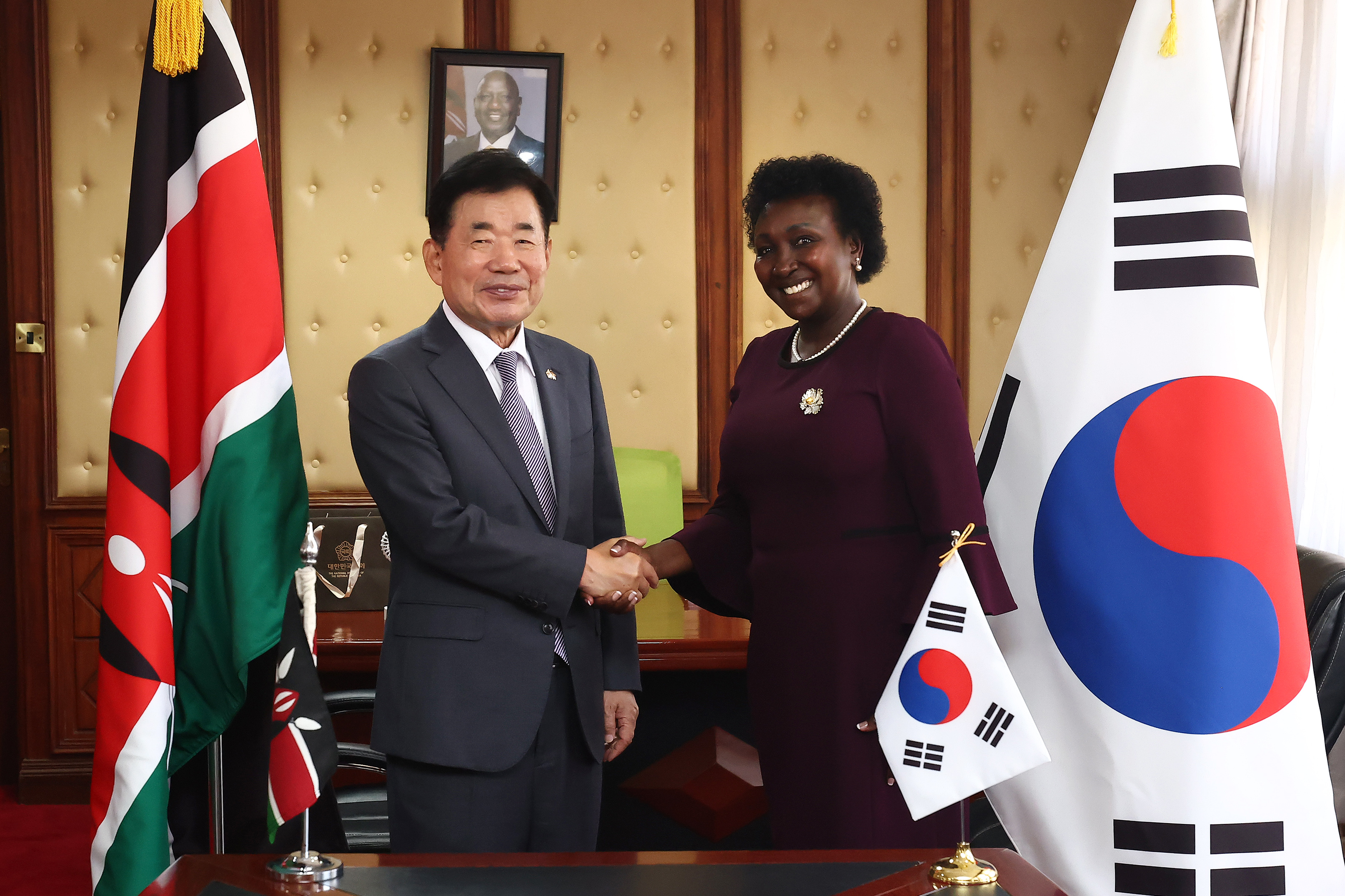 Speaker Kim Jin-pyo meets with leaders of African countries and has working luncheon with Deputy Speaker of the Kenyan House of Representatives 관련사진 1 보기